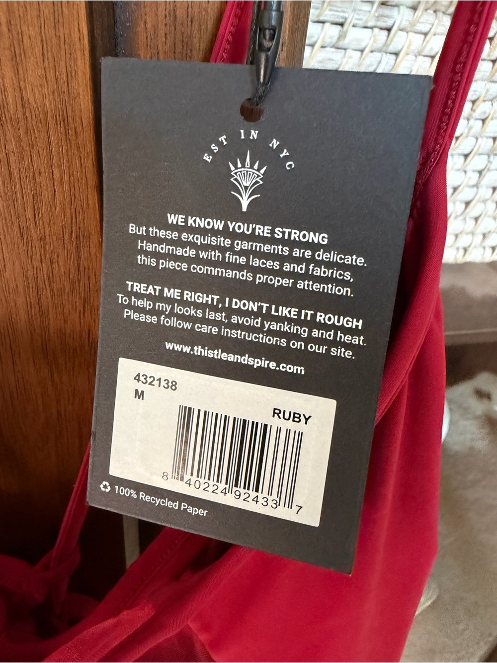 Thistle and Spire Psyche Ruby Red Spaghetti-Strap Evening Dress - Picture 5 of 5